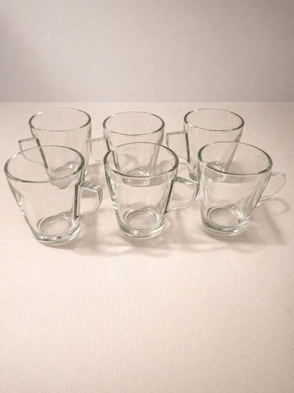 NWOB Set of 6 Clear Glass Espresso Cups Small Coffee Mugs Set